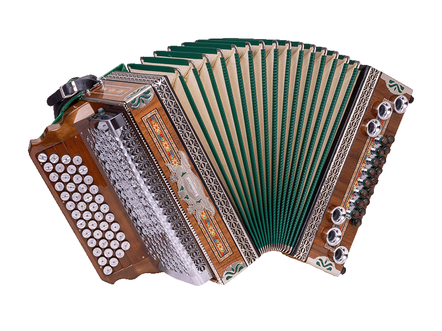 Steirische Harmonika Kärntnerland Modell Edelholz Grün G/C/F/B