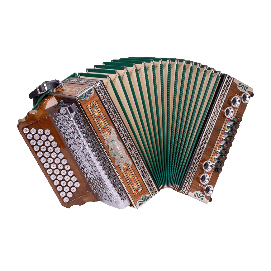 Steirische Harmonika Kärntnerland Modell Edelholz Grün G/C/F/B