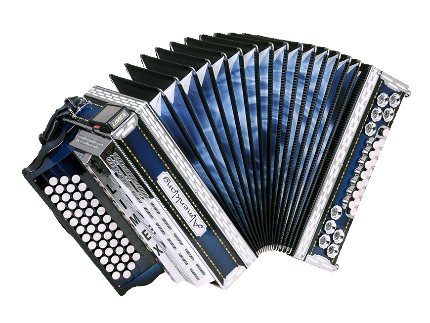 Steirische Harmonika Almenklang Modell Blue Ice 38 A/D/G/C inkl. Voll-MIDI III
