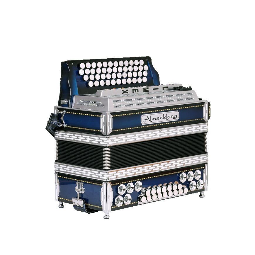 Steirische Harmonika Almenklang Modell Blue Ice 38 A/D/G/C inkl. Voll-MIDI III