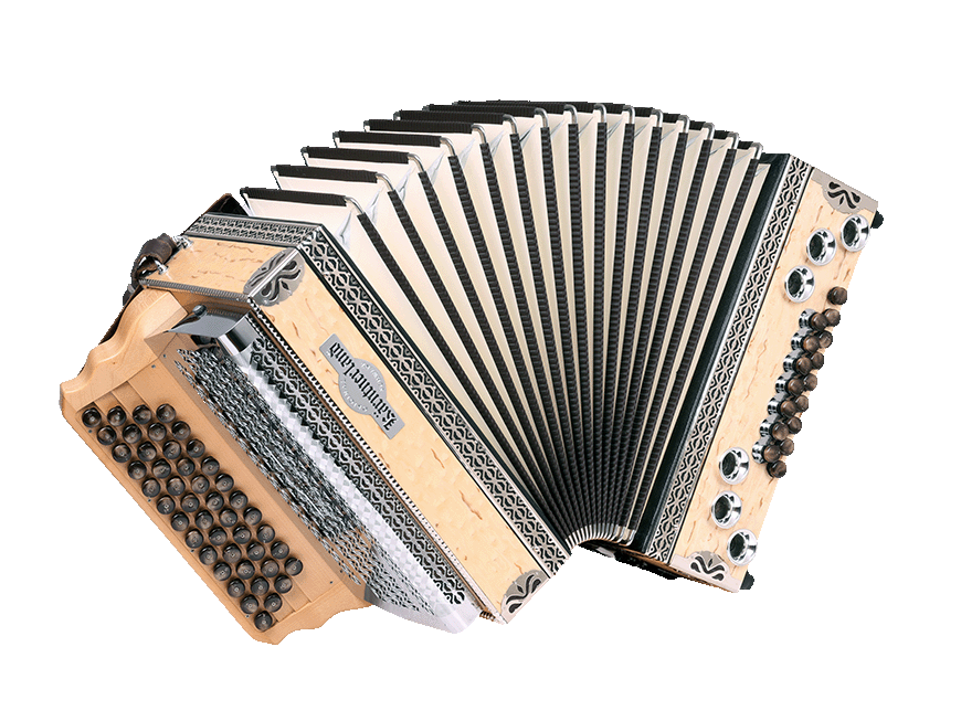 Steirische Harmonika Kärntnerland Modell Edelholz Birke G/C/F/B